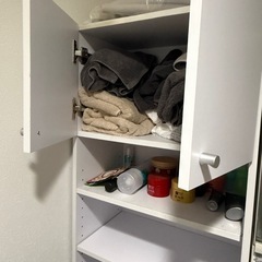 スリム収納棚 / ランドリーラック（ホワイト）幅51cm×高さ178cmの画像