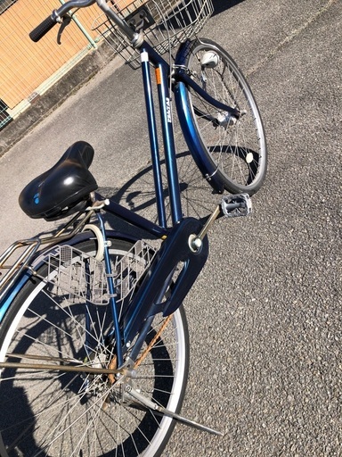 26インチ自転車　ネイビー　走行確認済み