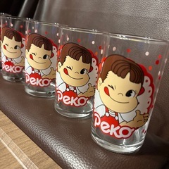 不二家 ペコちゃん グラス 5個セットの画像