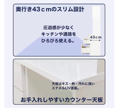 使用期間1ヶ月のほぼ新品⭐︎キッチンボード (ソレル 100KB WH) 