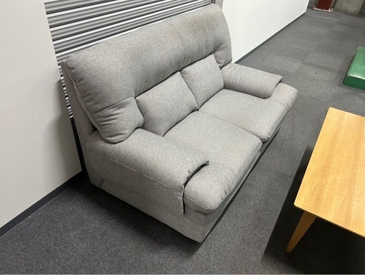 大塚家具　グレーファブリックソファとオーク材テーブルの応接セット 大塚家具 グレーファブリックソファとオーク材テーブルの応接セット