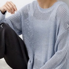 ⚫︎現金払い⚫︎OPAQUE.CLIP メタリックヤーン メッシュワイドニットの画像