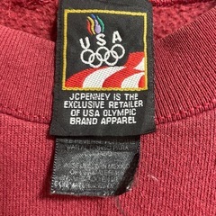 オリンピック アメリカ代表 ヴィンテージ スウェット 刺繍 赤の画像