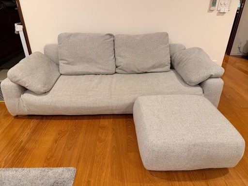 unicoソファLOWEYグレーファブリック
