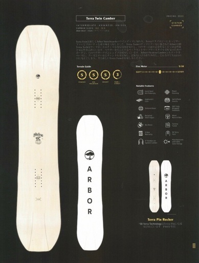 ARBORスノーボード155cm terra twin camber ソールカバー付