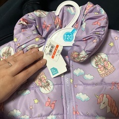 【新品未使用】サイズ120 薄紫　ユニコーン柄ジャンバー 西松屋の画像