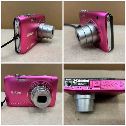 ★動作品★Nikon COOLPIX コンパクトデジタルカメラ ピンク 本体/充電器/ケーブル 付属 デジカメ ニコン