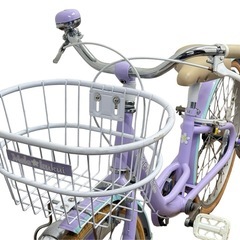 子供用自転車 22インチ 女の子 女子 女児 メレ・ククイ 自転車 パープル 紫 キッズバイク Mele Kukui LEDオートライト 鍵付き 中古品■ジモティ姫路の画像