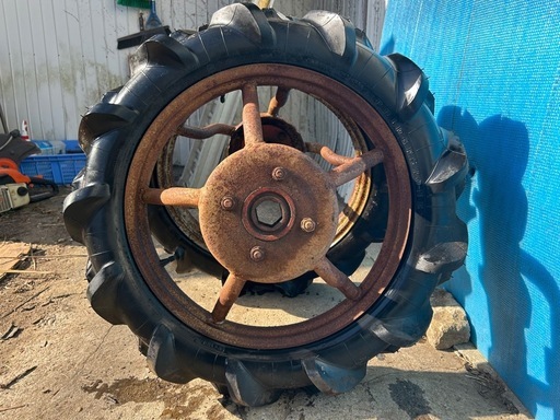 BRIDGESTONE 耕運機用 水田車輪　タイヤ  2本セット 4.00-19  六角形軸 車輪 耕運機 代掻き 水田 湿田　ハンマーナイフ つる切り機　パ ーツ 農機具  日本製　宮崎