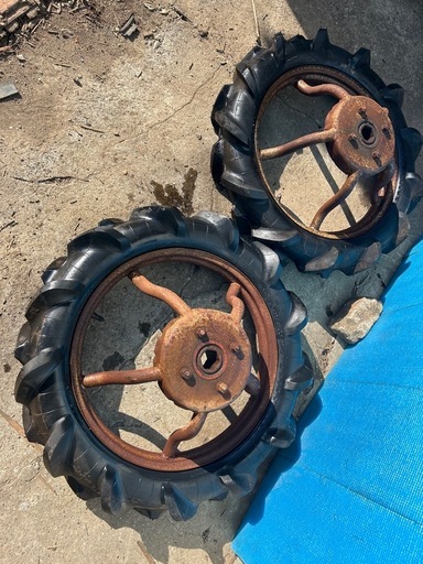 BRIDGESTONE 耕運機用 水田車輪　タイヤ  2本セット 4.00-19  六角形軸 車輪 耕運機 代掻き 水田 湿田　ハンマーナイフ つる切り機　パ ーツ 農機具  日本製　宮崎