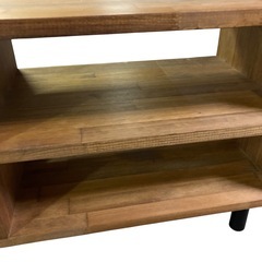 【ジ0218-17】 32型テレビにちょうどいいサイズ‼️木製テレビ台 ロータイプ 収納ありの画像