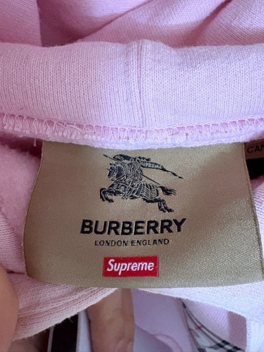 パーカー　Supreme / Burberry Box Logo Hooded Sweatshirt "Pink"