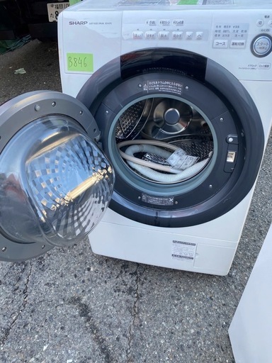 NO B846?福岡市内配送設置無料✨?シャープ SHARP コンパクトドラム 左開き ES-S7C-WL 洗濯・脱水容量7㎏/乾燥容