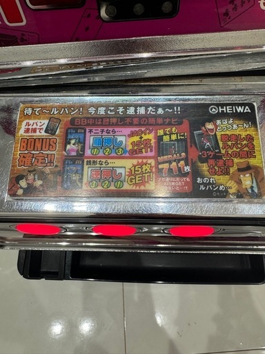 主役は銭形 不二子パネル スロット コイン不要機 実機 パチスロ実機