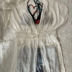 コットン90% ガウン　カーディガン　ほとんど未使用の画像