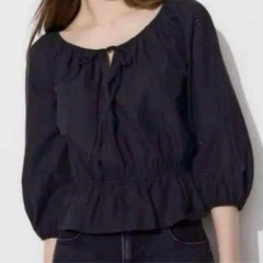 新品タグ付き未使用ユニクロ　エンブロイダリー　ブラウス　L 綿コットン100%の画像