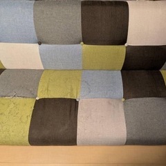 3人掛けソファ　パッチワーク風ソファ　ソファベッドの画像