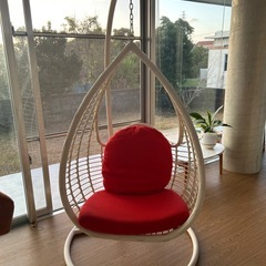 ハンキングチェアー　野外　テラス　ハンモックチェア　クッション付きの画像
