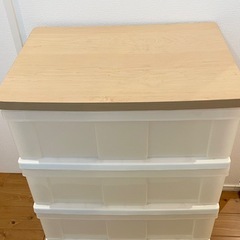【購入者が決まりました】天板付きキャビネット　収納　4段の画像