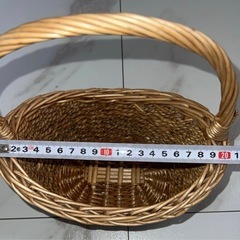 天然素材 ハンドル付き バスケッの画像