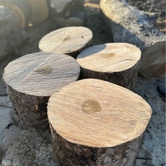 【広葉樹ニレ】直径約40cm×高さ約35cm 薪割り台／重量級で安定感抜群の画像