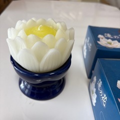 ロウソク　蓮の花　燭台付の画像