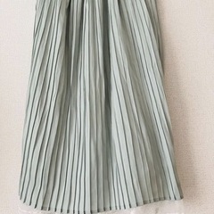 リバーシブルチュールスカート ミントグリーン ロングスカートの画像