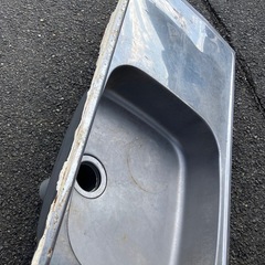 現状渡/流し台/中古外し品/DIY【天板+排水塩ビ】 の画像