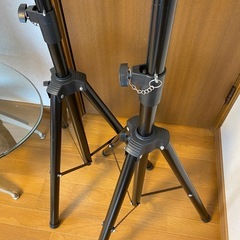 メーカー不明パイプ径35ミリスピーカースタンド 高さ調整可能 ブラックの画像