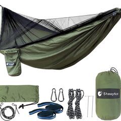 【新品】SheepNot ハンモック 蚊帳付き オリーブグリーン ¥2,000の画像