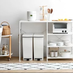 ゴミ箱収納キッチンカウンター・棚emery(エメリ―) 背板なしタイプ　の画像