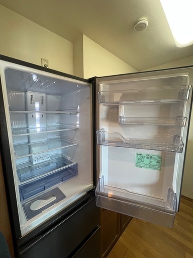 三菱 300L 3ドア冷蔵庫 MR-CX30F-H 2021年製 マットチャコール 動作良好 直接引取