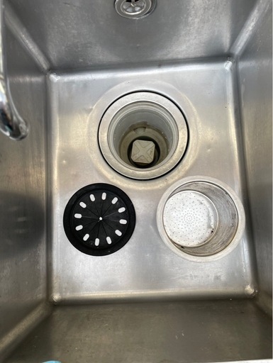 業務用 二口蛇口付き 1槽シンク 幅450×奥600×高さ800+60(mm) 一層シンク 一層 1層 一槽 厨房機器 流し台 水栓付