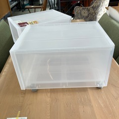 今2602-1094 無印良品 収納ケース 引出式 大 コロ付き キズ汚れ有りの画像