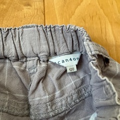 120 3can4on グレーチェック半ズボンの画像