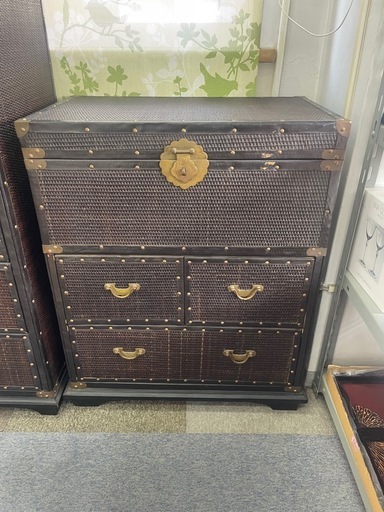 引き出し棚 籐家具 ラタン アンティーク