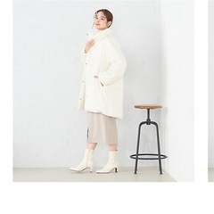 COMME CA ISM (Women)/コムサ　イズム リサイクルタフタ 撥水加工 オーバーサイズ ダウンコート　美品の画像