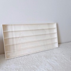 アクリル製 ミニフィギュアコレクションケース 80体収納 木製 ホワイトの画像