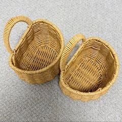 ジェミニバスケット　壁掛ナチュラル　2個の画像