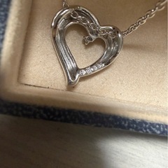 ★ TASAKI ハート型ネックレス ダイヤモンド 0.01ct シルバー925 タサキ　 ネックレス ダイヤモンドの画像