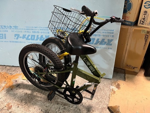 (DM) 折りたたみ自転車 キャプテンスタッグ ワイルダーFDB206 キャンプアウト アウトドアスタイル 20インチ 6段変速 マットオリーブ 中古品 ④