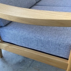 北欧風 2人掛けソファ 木製フレームの画像