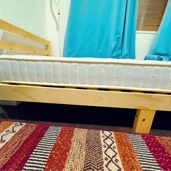 すのこ　シングルマットレス　シングルベッド　マットレス付きの画像