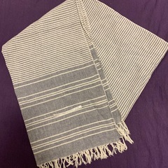 Nîmes ブルー系ボーダー柄コットンストールの画像