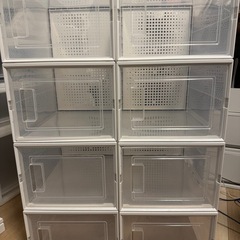 靴収納ケース8個セットMサイズ(透明)の画像