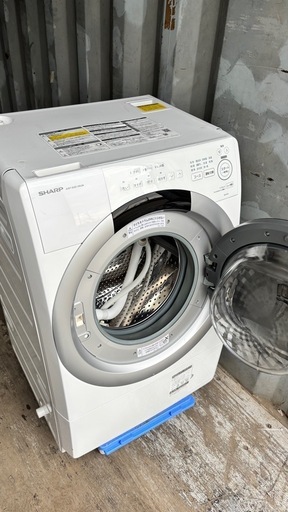 ??美品2024年SHARP　シャープ　ES-S7J-WR?? ドラム式洗濯機乾燥　コンパクト　マンション　サイズ　洗濯7kg乾燥3k