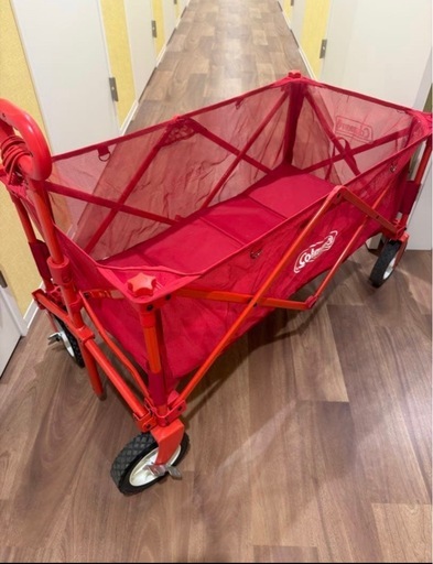 【テーブル付き！】Coleman キャリーワゴンメッシュ 赤
