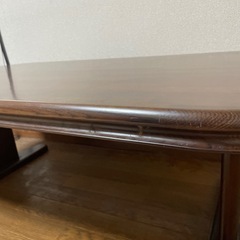 2/26まで　ダークブラウン 楕円形 木製テーブルの画像