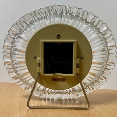 クリスタル 楕円型電子 置時計 Lofty QUARTS HOYAの画像