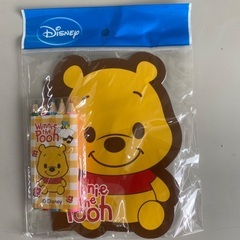 ディズニー　プーさん傘とメモ帳・ぬりえの画像